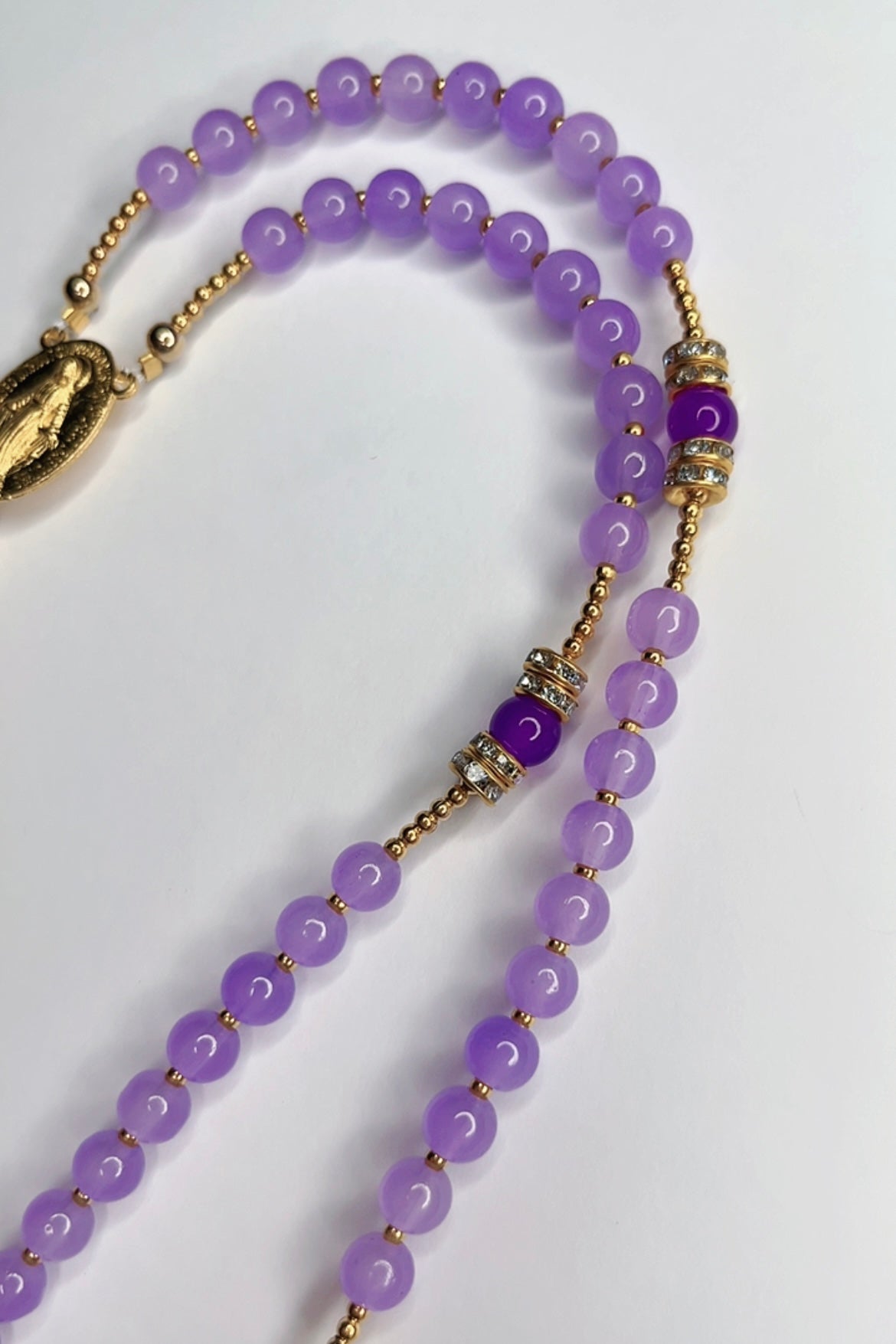 Lavender Gold Catholic Handmade Rosary