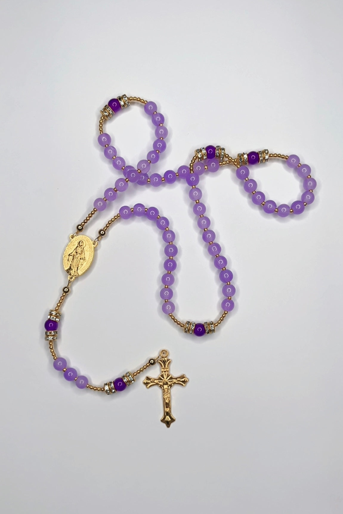 Lavender Gold Catholic Handmade Rosary