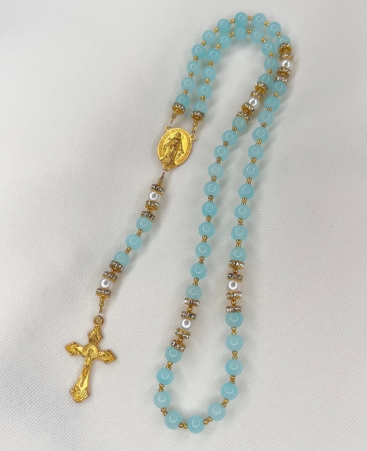 Blue Pearl Catholic Rosary